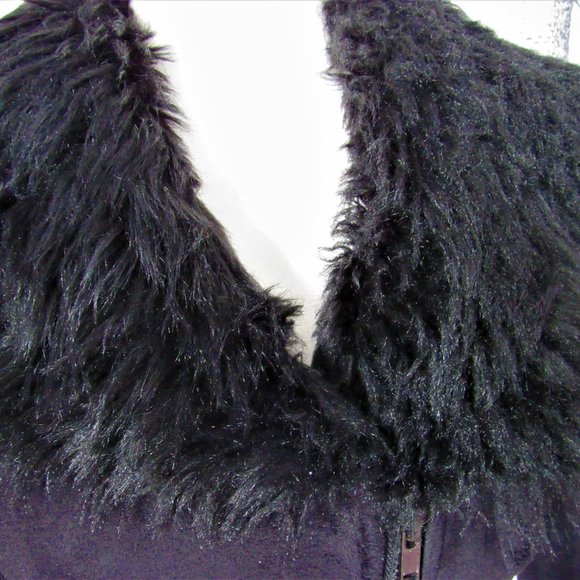 le chateau Faux Suede Fur Collar Short Winter Jacket - Picture 4 of 8